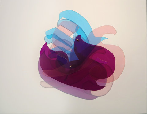 5. Clouds II, plexiglass, 40x50cm,  2018